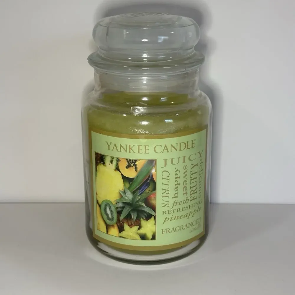 Yankee Candle Juicy, Citrus, Fruity, Refreshing Pineapple Candle Large Jar 22oz